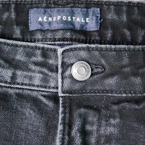 Aeropostale Jeans Mens 36x30 Black Slim Straight Faded Stretch Denim Excellent - Picture 5 of 16
